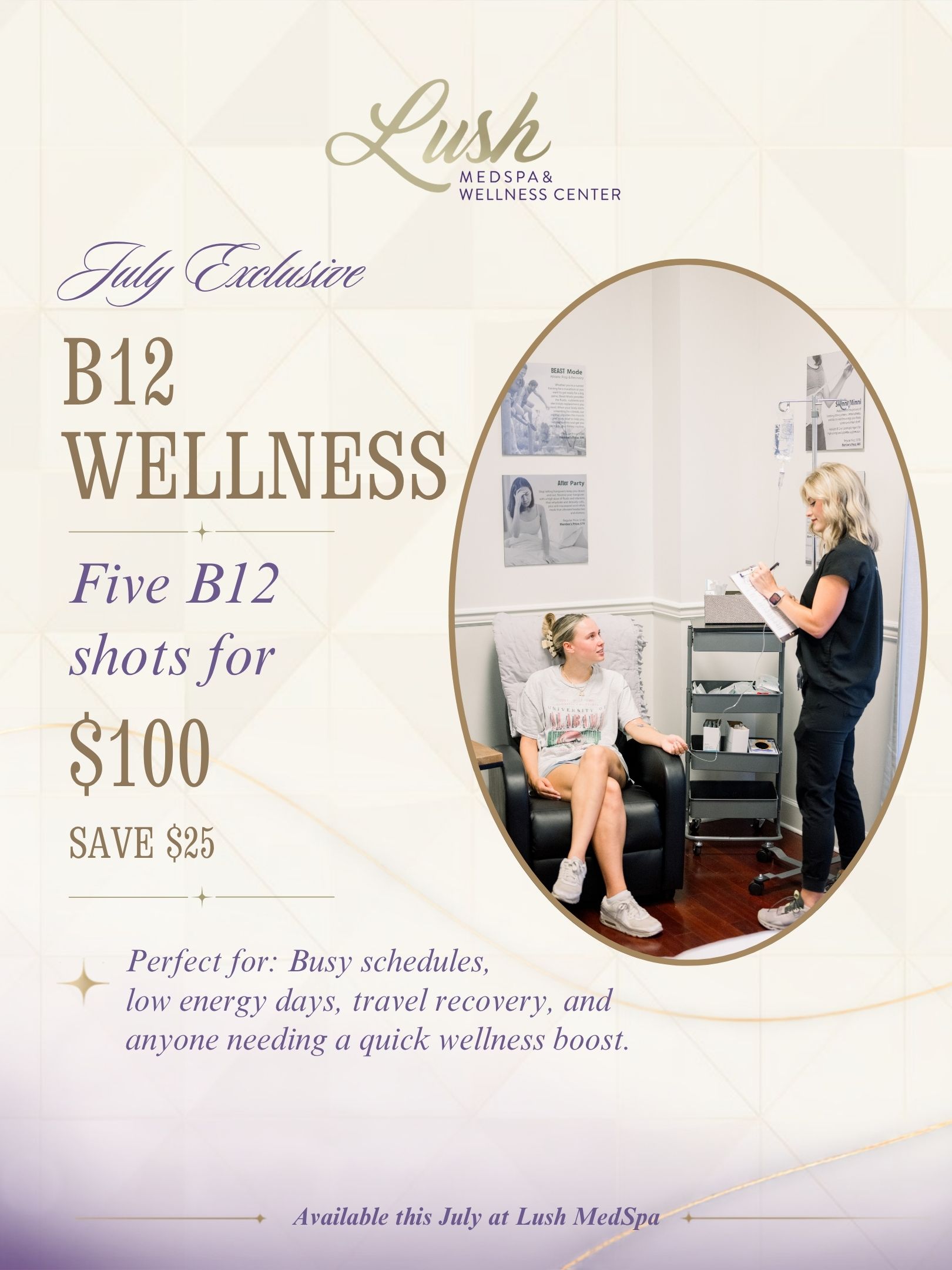 B12 Wellness - Five B12 shots for $100 and save $25 - July Specials