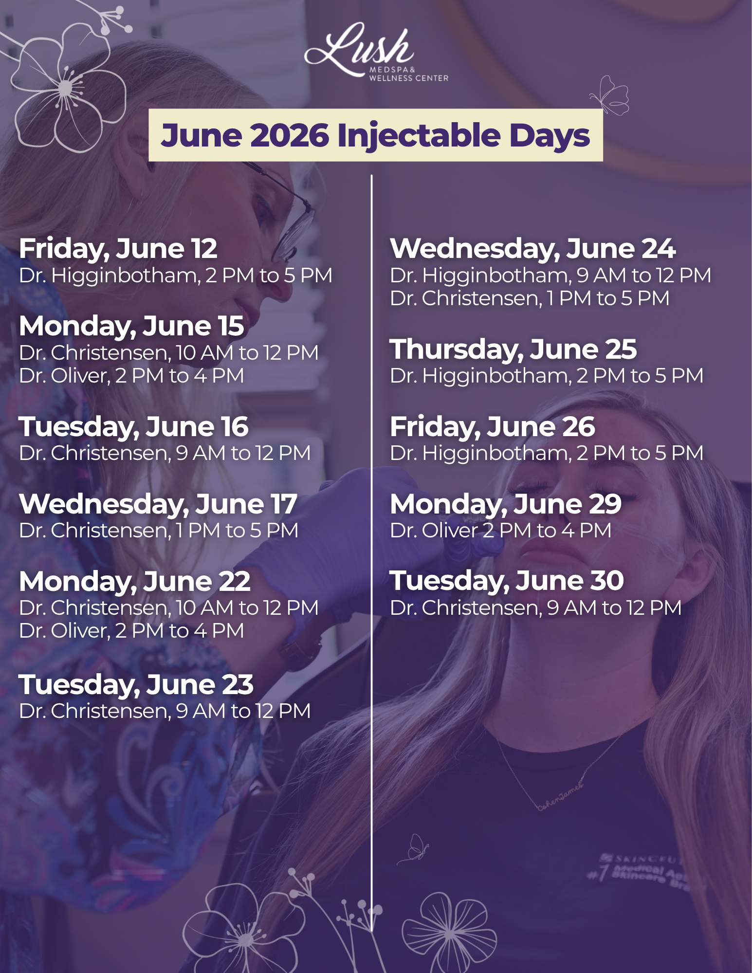 June 2026 Injectable Days at Lush MedSpa Tuscaloosa, AL