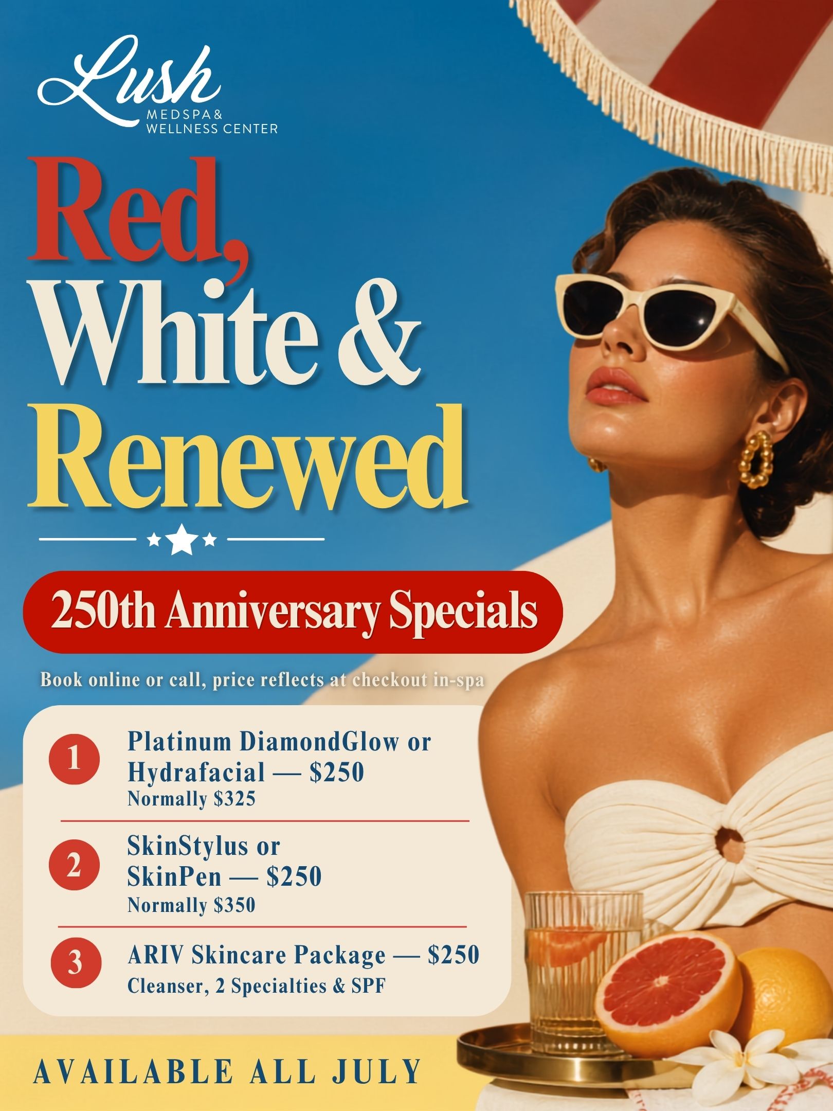 250th Anniversary Specials at Lush MedSpa Tuscaloosa