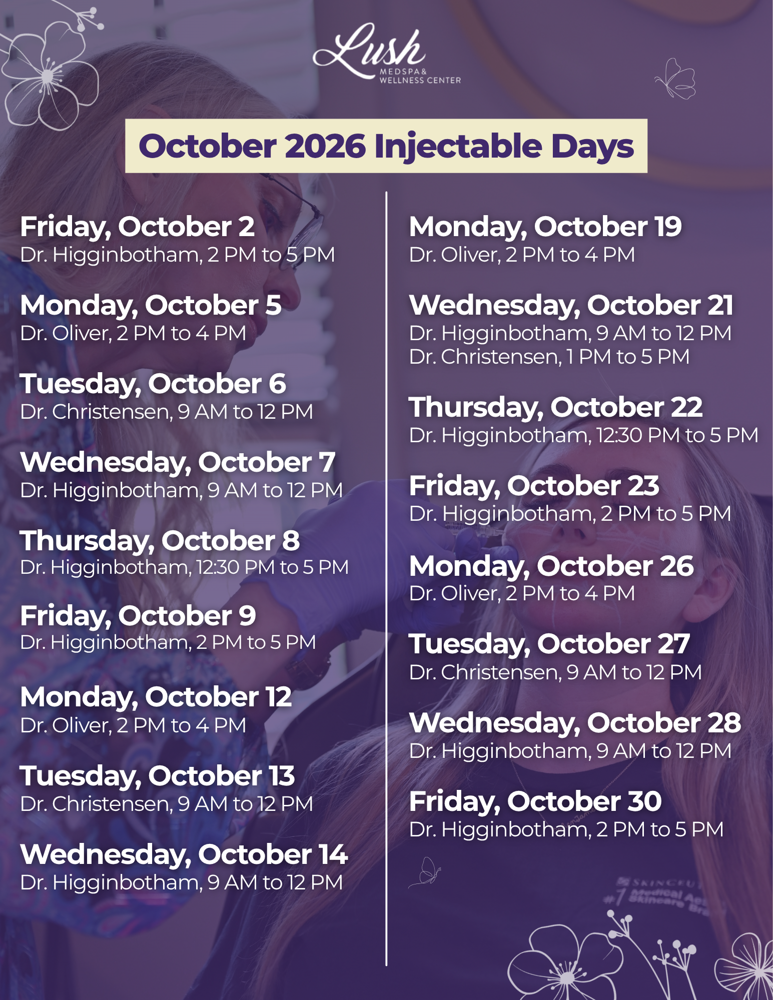 October 2026 Injectable Days LUSH-