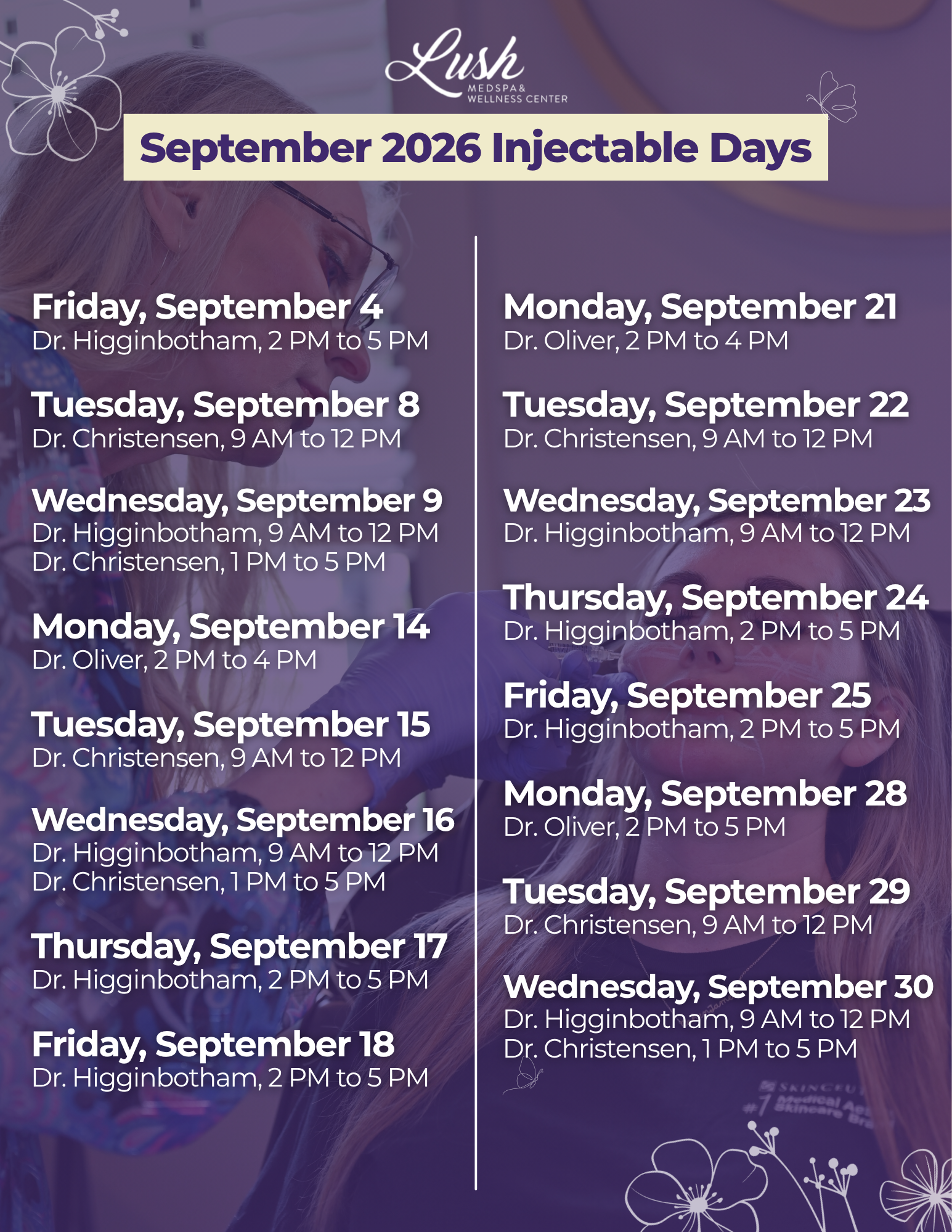 September 2026 Injectable Days at Lush MedSpa Tuscaloosa